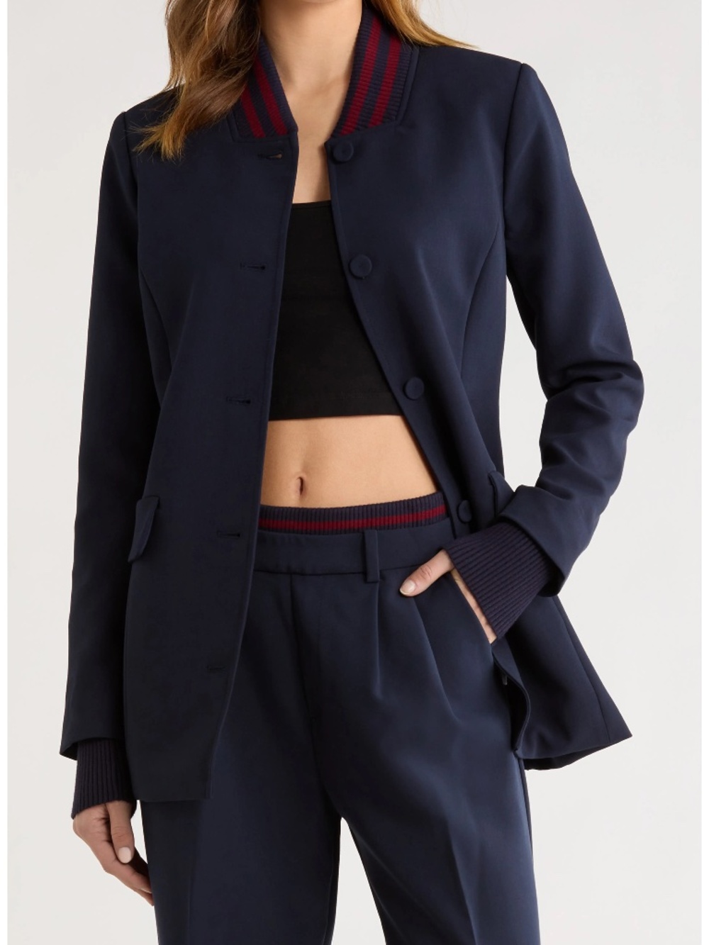 Favorite Daughter The Varsity Blazer in Navy with Red Trim Size S